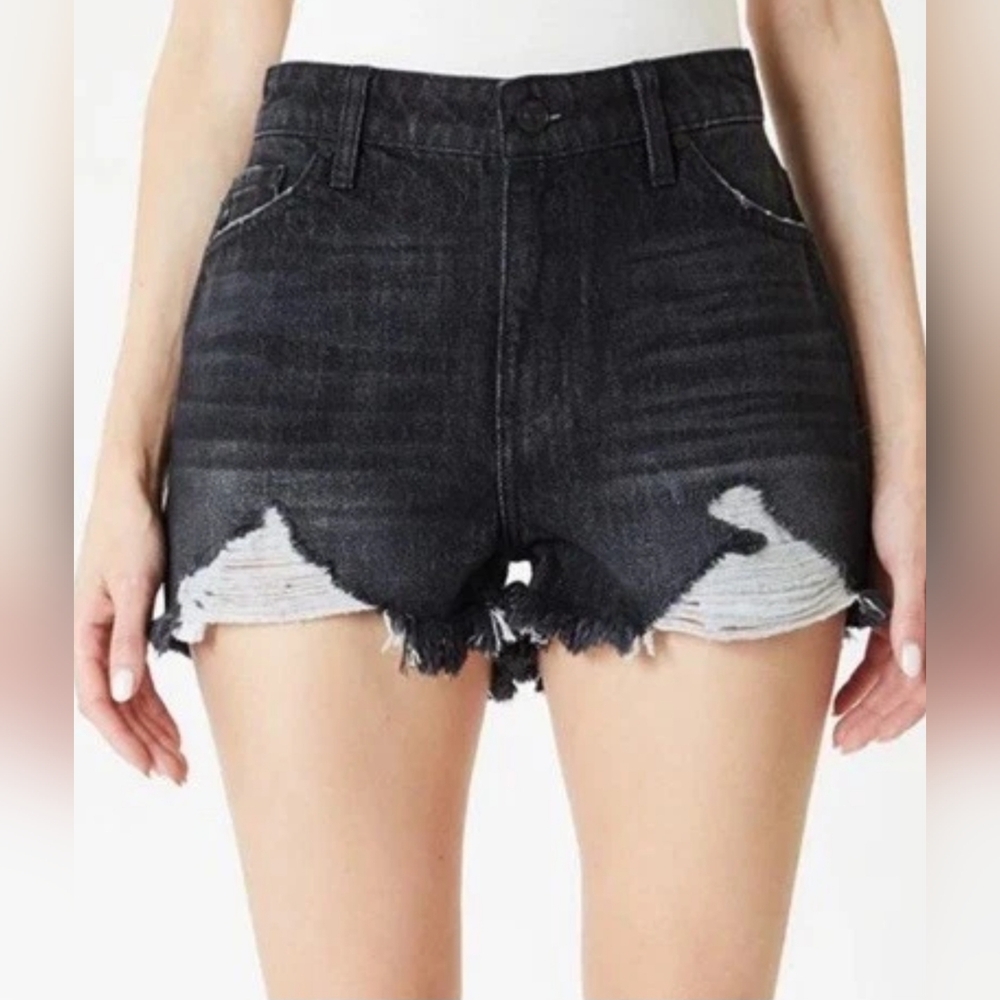 KanCan Wayne Denim Distressed Frayed Hems High Rise Shorts Sz 29